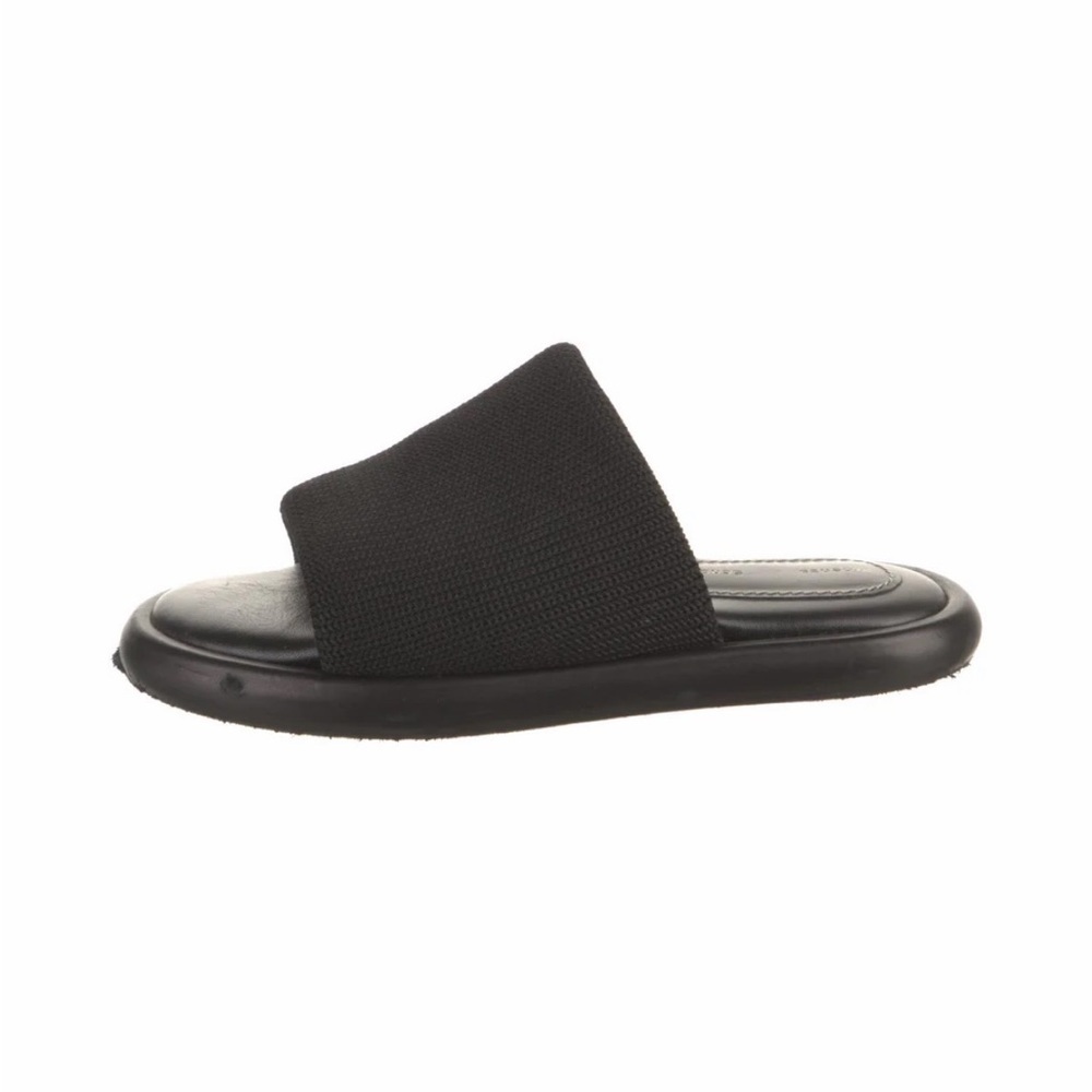 Black Slide Sandal - Minimal Knit Upper
